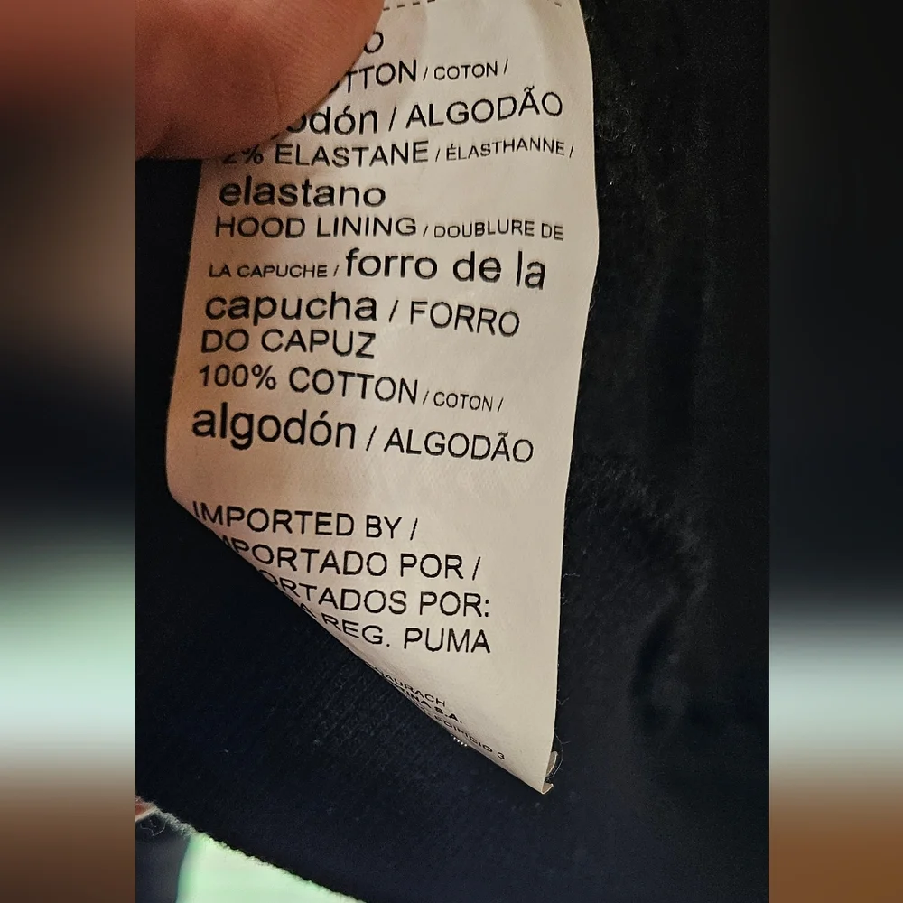 PUMA Unisex Black Hoodie with White Logo - Picture 5 of 5